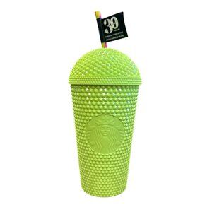 Starbucks 30th Anniversary Neon Green Dome Studded Tumbler 16oz